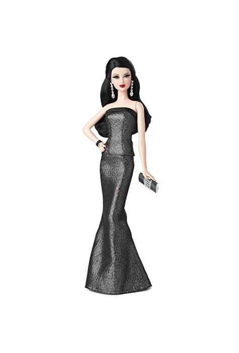 Product Barbie - Muñeca Look con Vestido, Color Gris y Negro