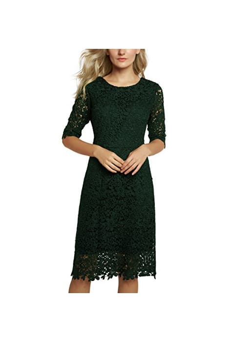 Product Urban GoCo Mujeres Vestido de Encaje Floral Corto Elegante Midi Vestidos de