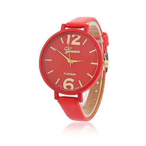 Fashion Watch Reloj de Mujer Simple Ginebra Candy Reloj de Mujer Piel sintética