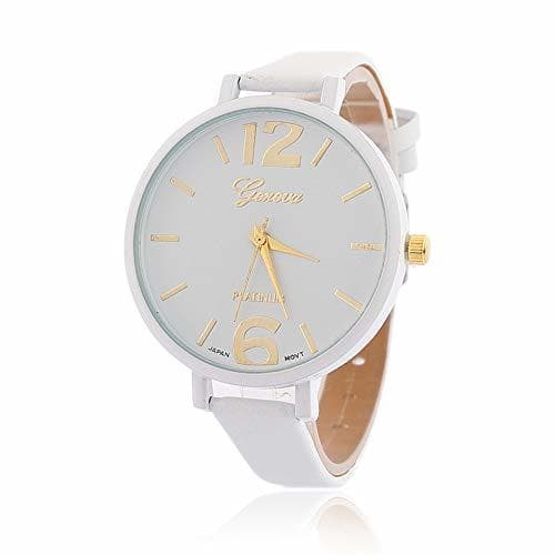 Lugar Reloj de Mujer Simple Ginebra Candy Reloj de Mujer Piel sintética Big