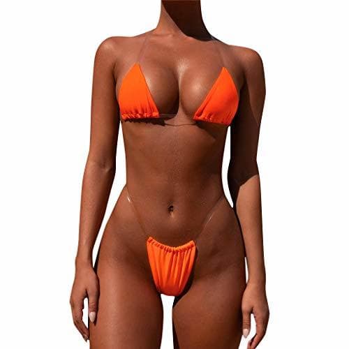 Product Bikinis Mujer 2019 Push up Sexy Bikini de Tres Puntos Transparente Brasileños