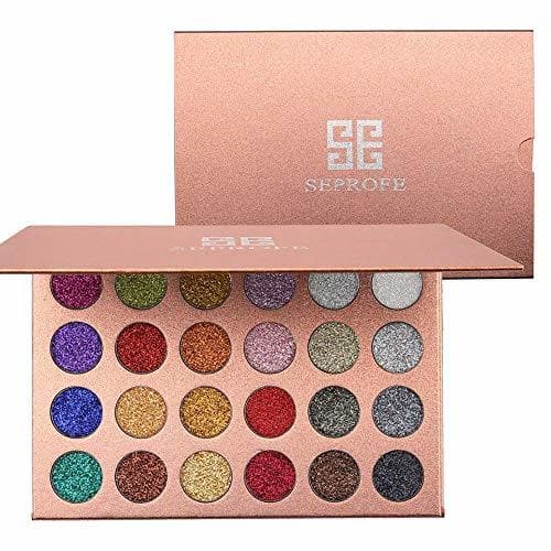 Belleza Paleta de sombras de ojos con purpurina prensada