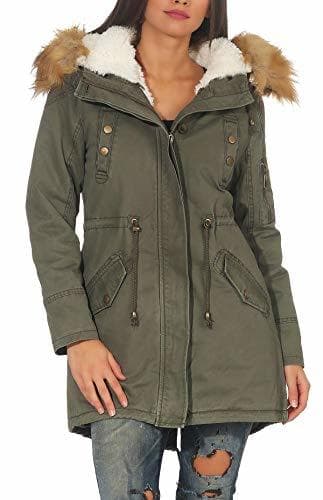 Lugar Malito Mujer Forrado Parka Capucha Invierno-Chaqueta Abrigo 81099