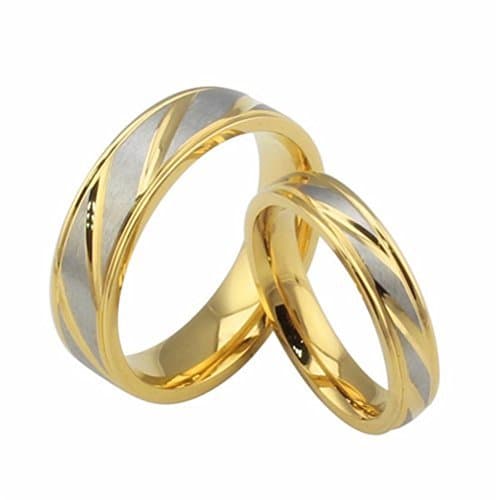 Product HIJONES Joyería Mujeres Hombres Acero Inoxidable 18K Oro Plateado Anillo Promesa Cruzada