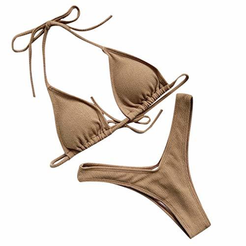 Producto HoSayLike Bikini De Mujer Conjunto SóLido Traje BañO Sujetador Relleno Dos Piezas