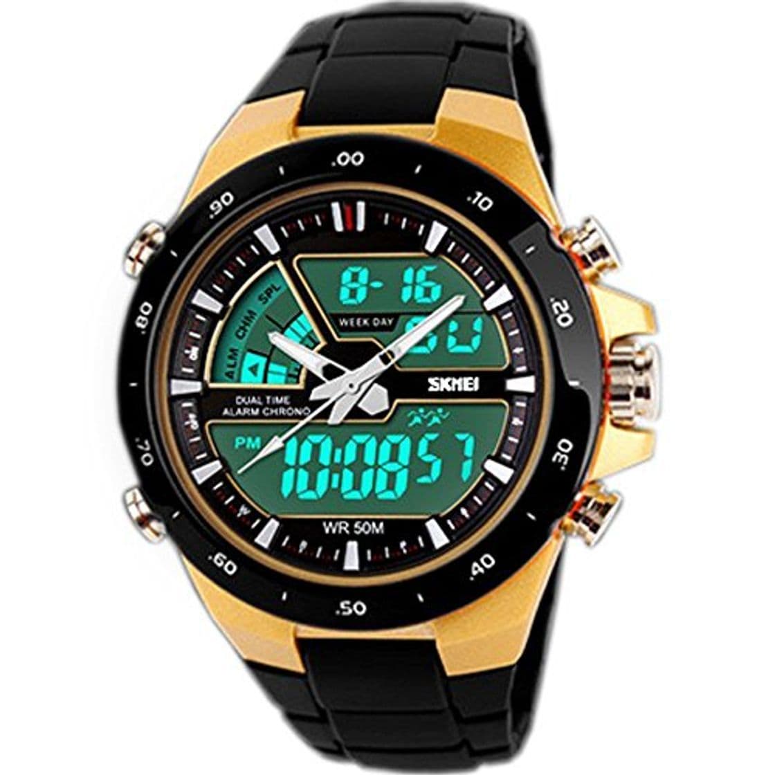 Lugar SunJas Reloj Deportivo para Hombres Resistente contra Agua de 50m Pulsera Digital