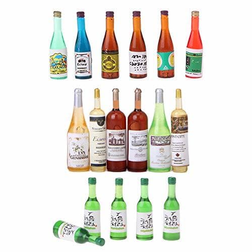 Place P Prettyia 3 Packs Botellas de Licor Miniatura Bebidas de Vino Juguetes