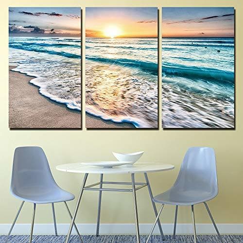 Place S&W WSW Seaside Sunrise Pintura Decorativa 3 unids/Set de Pintura sin Marco