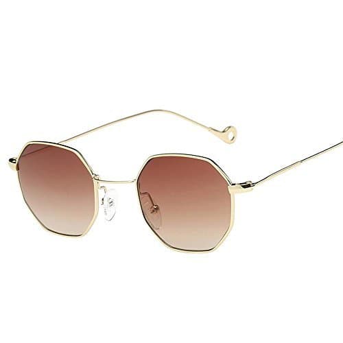 Place Gafas de sol de marco de irregularidad de metal para mujeres hombres,Retro