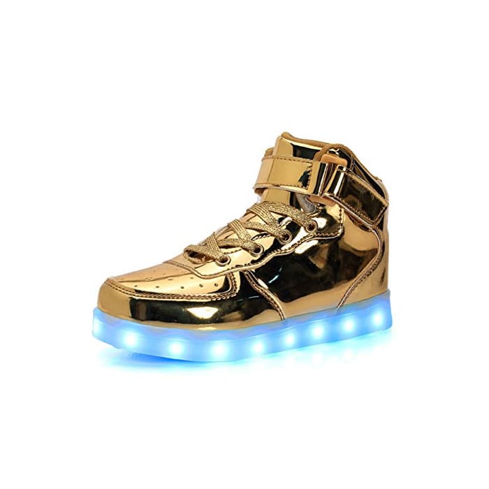 Producto Unisex Niños Niñas Moda LED Zapatos con 65 Colores USB Carga Luminosas