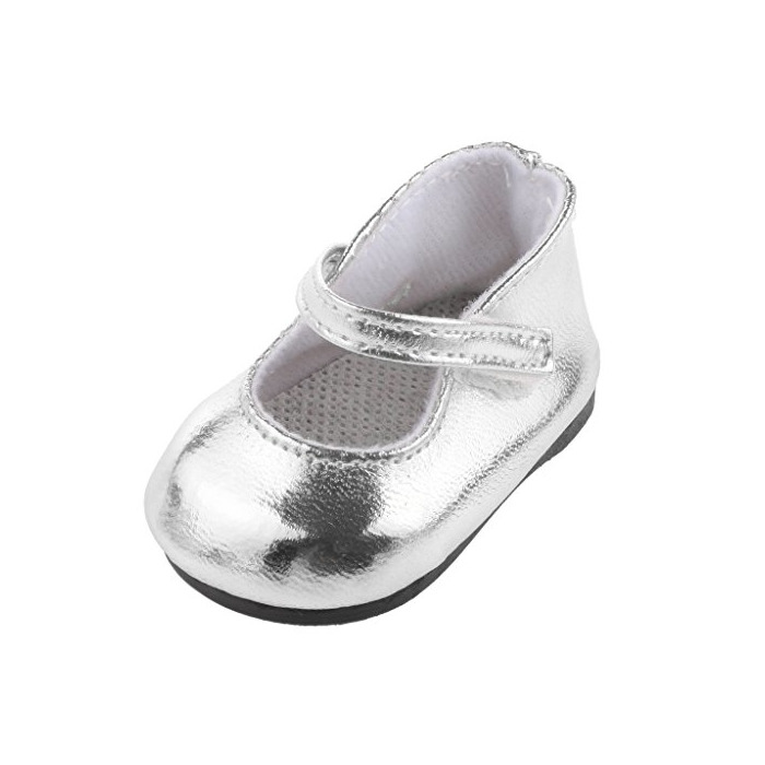 Product MagiDeal 1 Par Zapatos Color Plata Decoración para Muñecas Niñas Americanas Moda