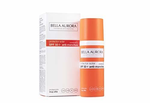 Belleza Bella Aurora Crema de fluido solar SPF50 y anti-manchas para piel normal-seca