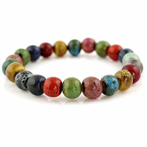 Place Cosanter 1x Pulsera de Pulsera con Abalorios de Piedra Colorida Hecha a