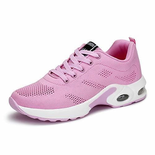 Fashion Zapatillas Deportivas de Mujer Air Cordones Zapatillas de Running Fitness Sneakers 4cm