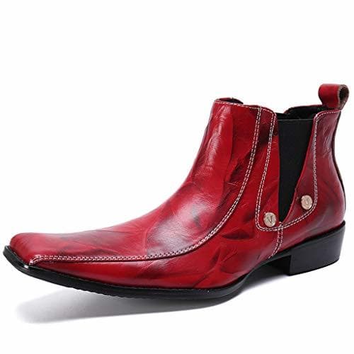 Lugar Wangxyan Botas Vaqueras Occidentales para Hombre Zapatos de Cuero de Tobillo Botas