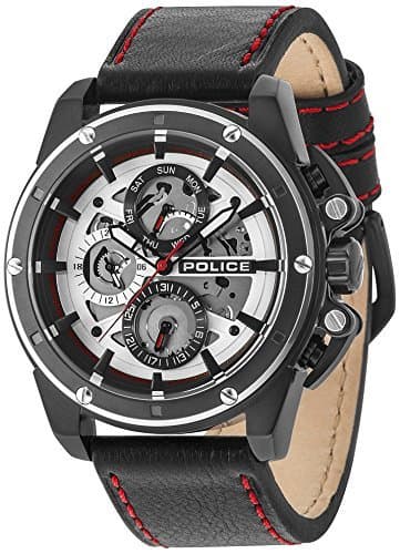 Moda Police Reloj Multiesfera para Hombre de Cuarzo con Correa en Cuero PL14688JSBS.04