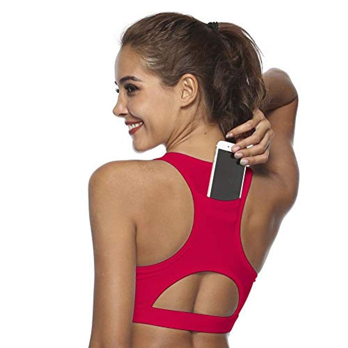 Fashion HOAPL Sujetador Deportivo para Mujer Sujetador De Bolsillo para Teléfono con Cobertura