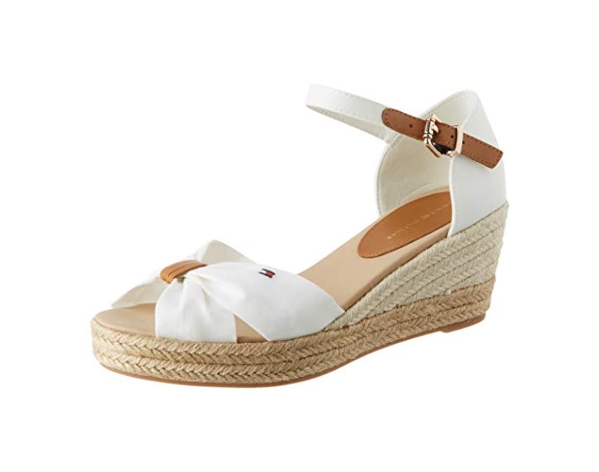 Fashion Tommy Hilfiger Basic Opened Toe Mid Wedge, Sandalias con Punta Abierta para