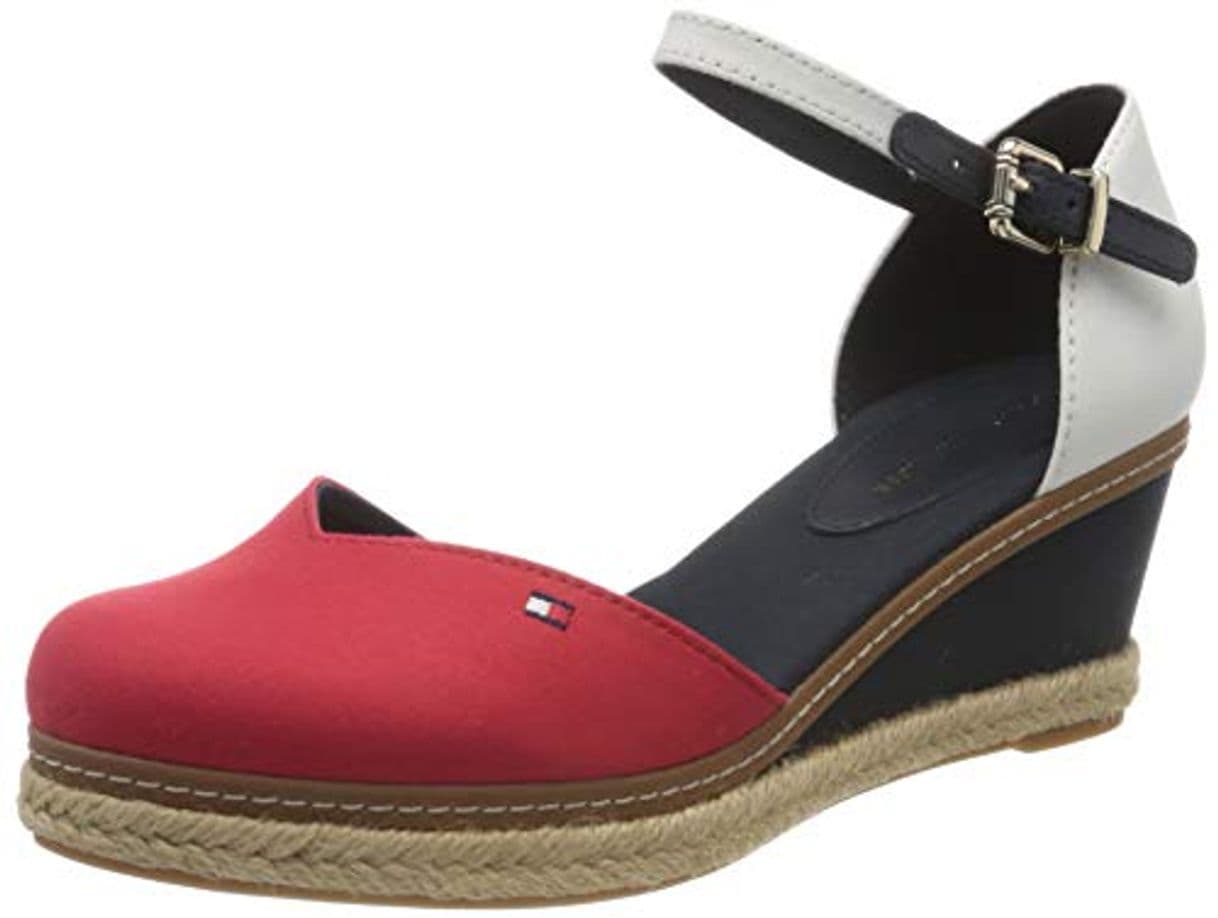 Fashion Tommy Hilfiger Basic Closed Toe Mid Wedge, Sandalias con Punta Abierta para