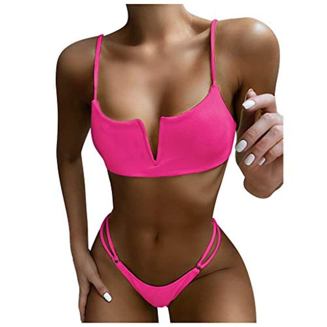 Moda HoSayLike Traje De BañO Mujer Sexy Color SóLido Traje De Bikini Bra