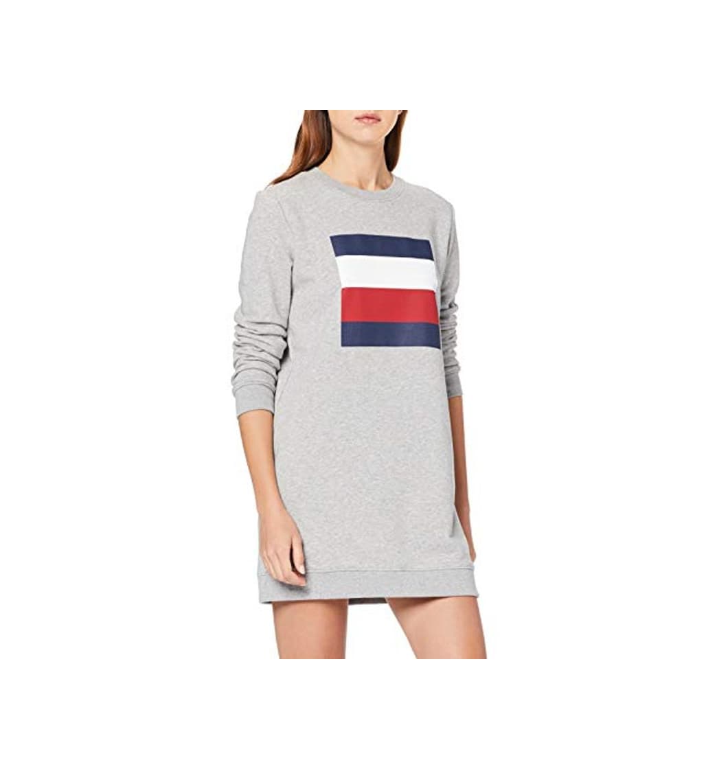 Fashion Tommy Hilfiger Cora C-nk Sweatdress LS Vestido, Gris