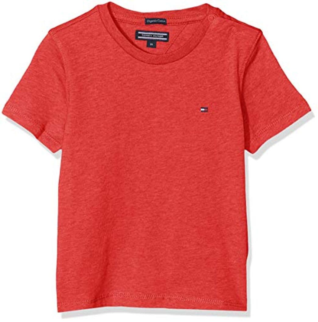 Product Tommy Hilfiger T Camiseta Básica de Manga Corta, Rojo