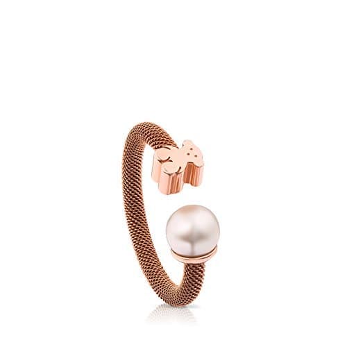 Product Anillo TOUS Icon Mesh de acero IP rosa y plata vermeil rosa