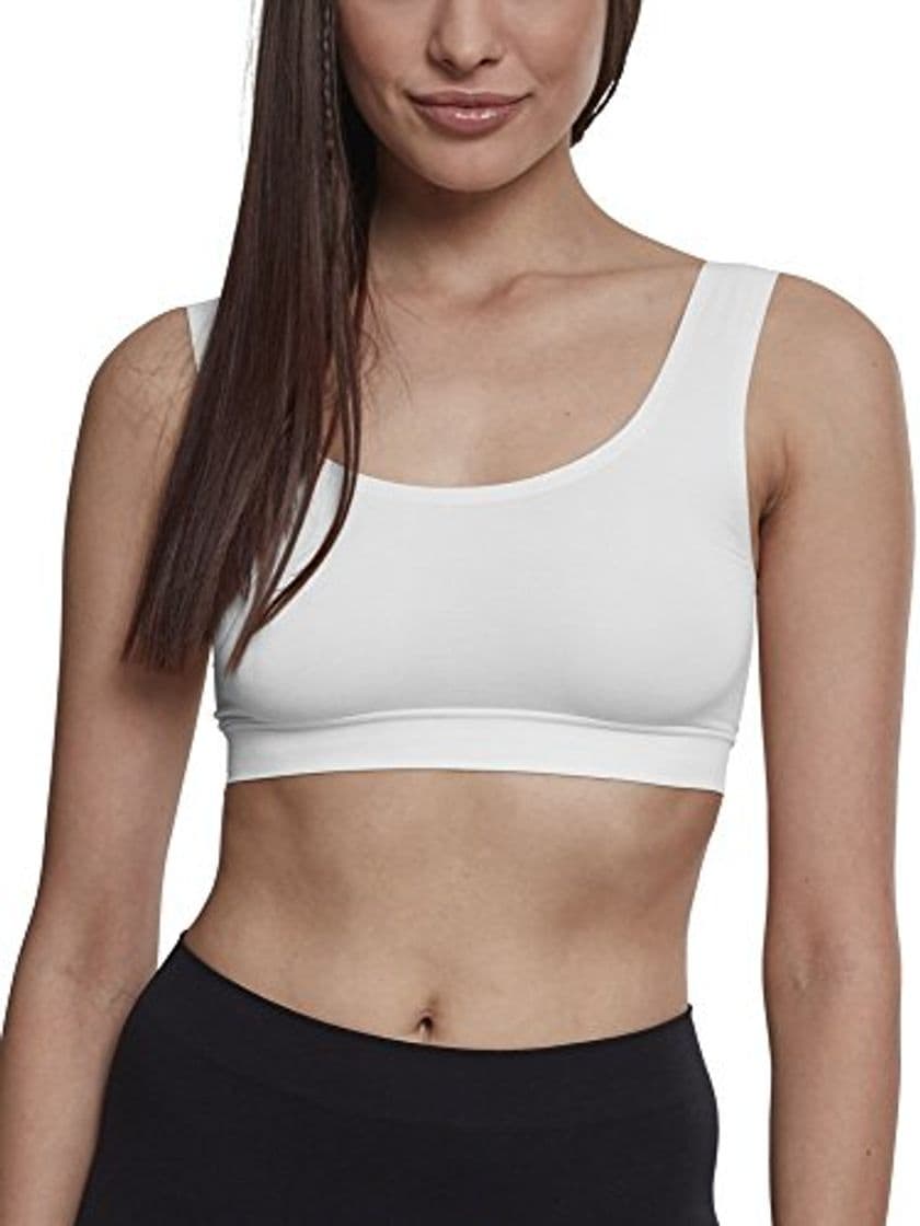 Moda Urban Classics Ladies 2-Pack Seamless Bra Sujetador Deportivo, Blanco