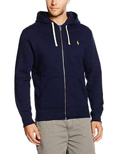 Fashion Polo Ralph Lauren LS FZ Hood PKT PPC, Sudadera para Hombre, Azul