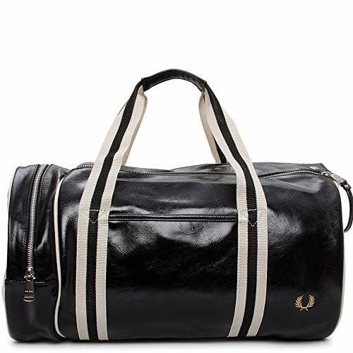 Fashion FRED PERRY Classic Barrel Bag Mochila de Deporte Hombres Negro