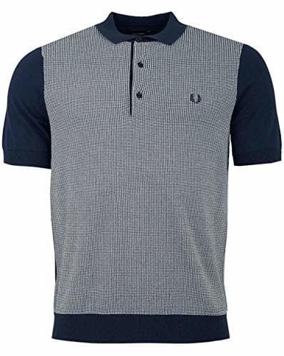 Product Fred Perry Hombres Camisa de Punto Bicolor k5512 e97 Marina De Guerra