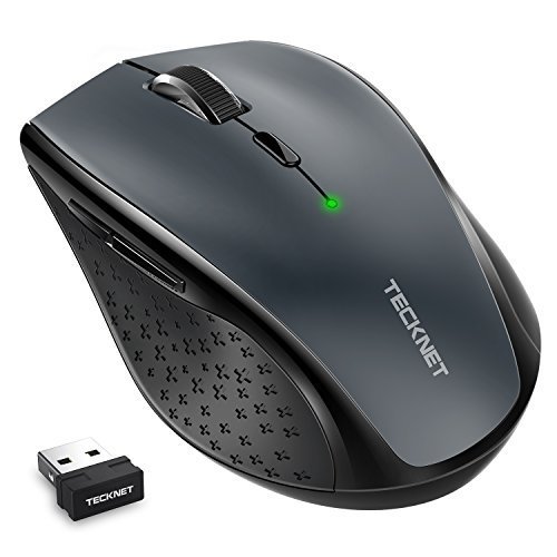 Electrónica TECKNET Ratón Inalámbrico 2.4G Ratón Óptico, 4800 dpi, Wireless Mouse, 6 Niveles