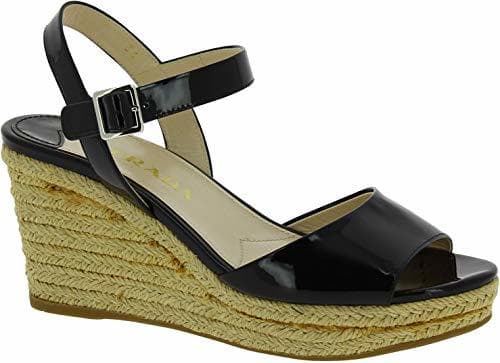 Product Prada Sandalias de cuña Slingback Fashion para Mujer en Piel Brillante Negra