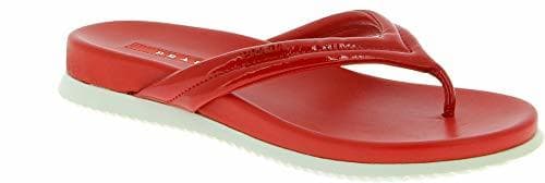 Product Prada Zapatos de Chanclas para Mujeres de Charol y Piel roja Brillante