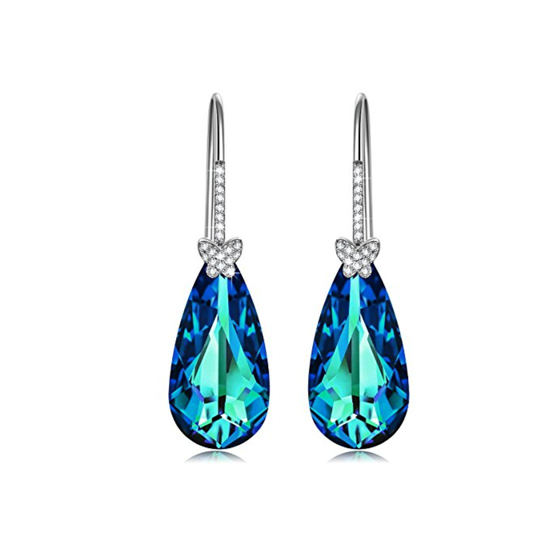 Moda Alex Perry Regalo 925 Plata Pendientes Aretes Mujeres Azul Electrico Cristales Swarovski Joyería para Elle Su Madre Amante Cumpleaños Aniversario