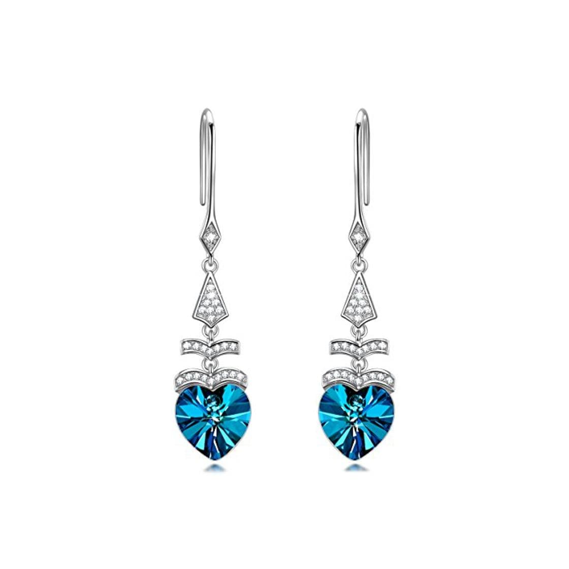 Moda Alex Perry Regalo 25 Plata Pendientes Mujeres Corazón Azul Árbol Cristales Swarovski Joyería para Elle Su Madre Amante Cumpleaños Aniversario