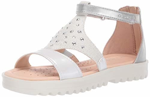 Product Geox Coralie G, Sandalias con Punta Abierta para Niñas, White