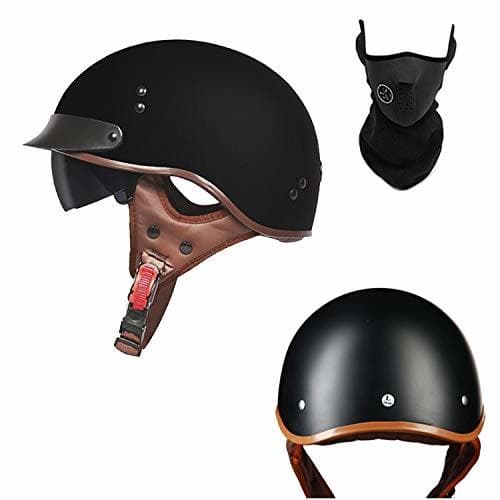 Lugar PURROMM Casco Harley Retro Open-Face Casco Vintage Cruiser Moto Casque Casco Motocicleta