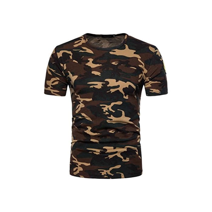 Product SHOBDW Ropa de Camuflaje de los Hombres de impresión O Cuello Jersey