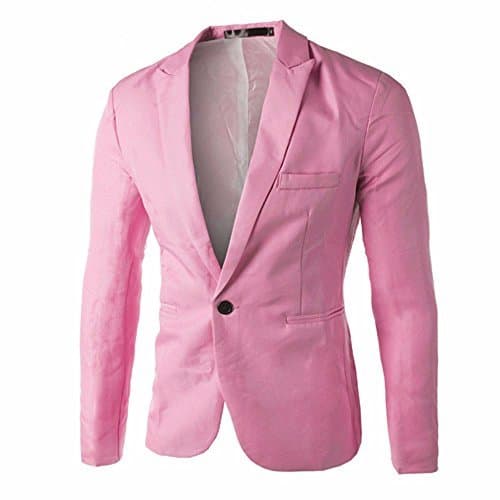 Product Tefamore Trajes Hombre Chamarra de Traje Delgado con un Botón Fiesta Casual