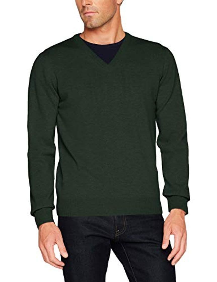 Moda GANT Superfine Lambswool V-Neck suéter, Verde