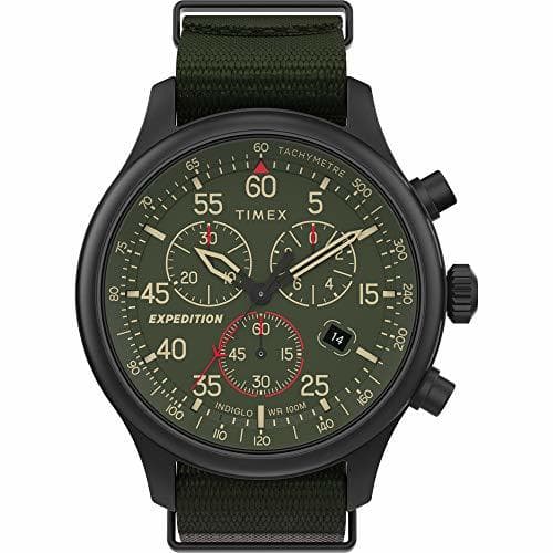 Place Timex TW2T72800 Men's Expedition Field Chronograph Green Fabric Band Green Dial Watch