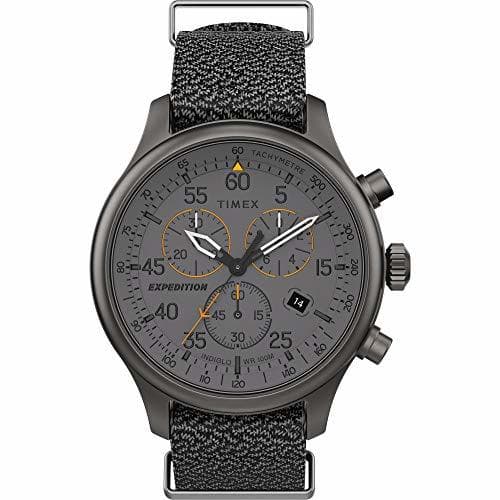 Place Timex TW2T72900 Men's Expedition Field Chronograph Grey Fabric Band Grey Dial Watch