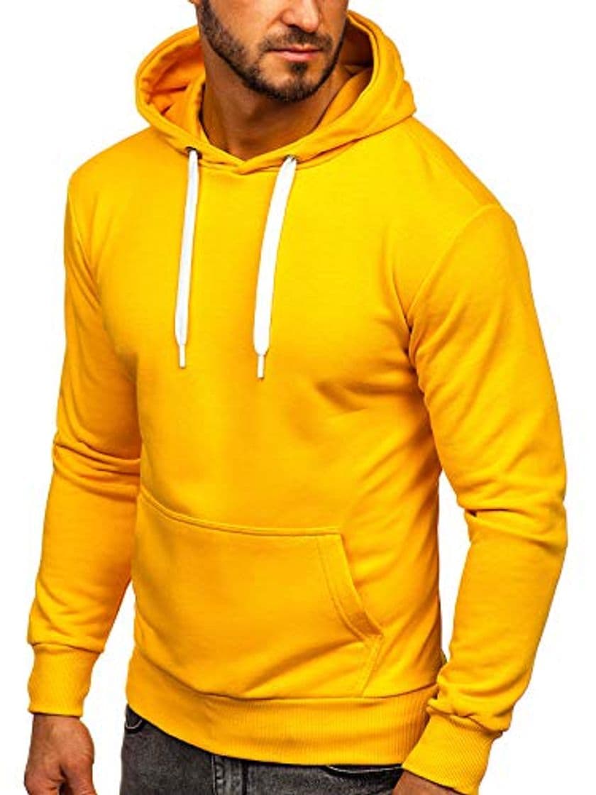 Producto BOLF Hombre Sudadera Cerrada con Capucha Bolsillo Canguro 1004 Amarillo M [1A1]