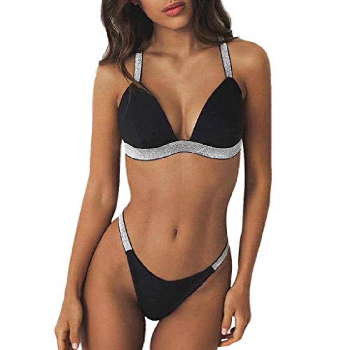 Product Bikini Mujer Push Up 2019 Verano Bikinis de Encaje Conjunto de Traje de BañO Sexy triángulo Tops y Braguitas Bohemio BañAdores con Relleno Ropa de Playa vikinis riou