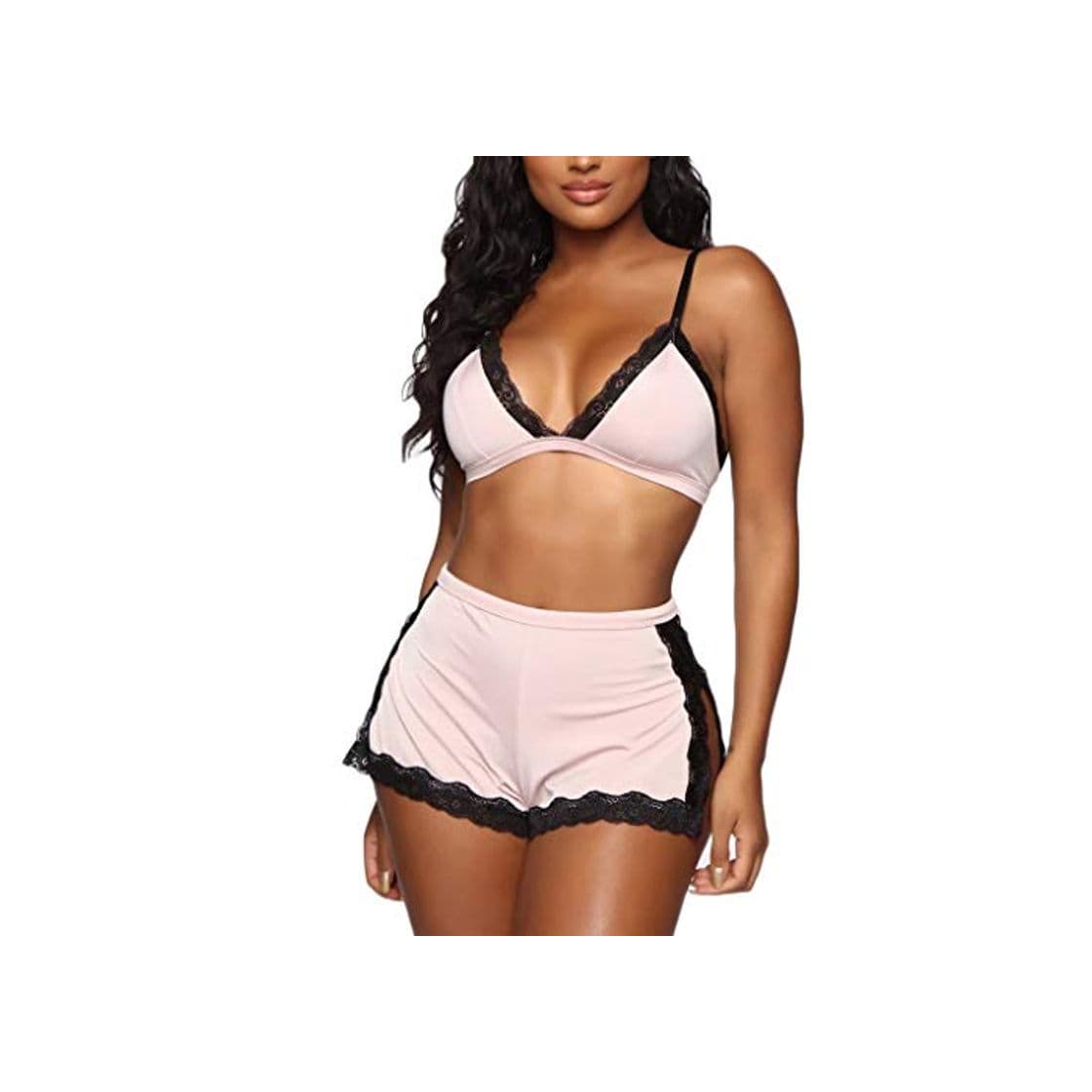 Producto riou Sexy lencería Sujetador Strappy Encaje Vendaje de Hollow Camisón Corto Sexy u Elegante & Ropa Interior Mujer Sexy Conjuntos Ropa Erótica de Encaje Camisones de Dormir