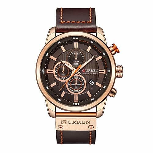 Fashion Curren - Reloj de Pulsera Deportivo para Hombre, Piel sintética, Informal, Resistente