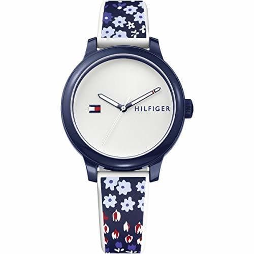 Lugar Tommy Hilfiger La mujer azul del reloj del silicón floral Ashley 1781778