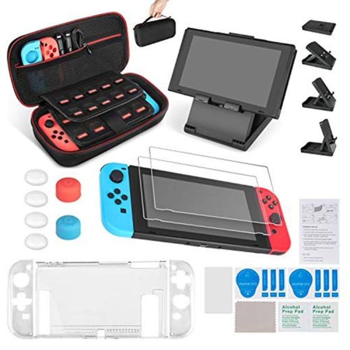 Product Keten kit de accesorios 13 en 1 para Nintendo Switch, incluye una