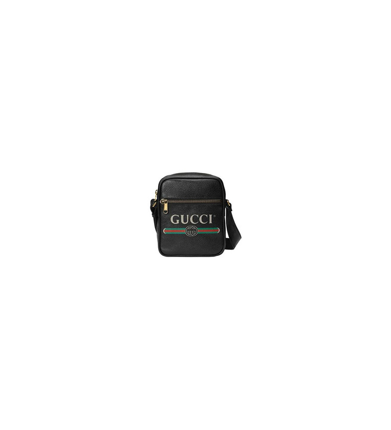 Producto Gucci Logo Signature Print Side Messenger Bandolera cruzada de cuero negro Italia